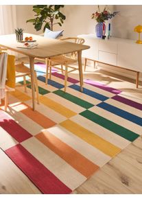 Tapis poil ras tissé à plat Judith Multicouleur 160x230 cm - Tapis poil court design moderne pour salon