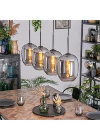 hofstein Apedo Hanglamp, Kogellampje, Hanglamp Rookkleurig, 4-lichts