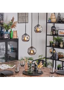hofstein Ripoll Hanglamp, Kogellampje, Cluster hanglamp Rookkleurig, 3-lichts