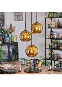 hofstein Koyoto Suspension, Boule lumineuse, Suspension grappe Or, 3 lumières