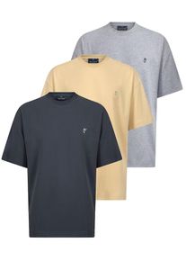 Jacey Quinn 3 PACK of Oversize T-Shirt Herren beige, grau Größe XL