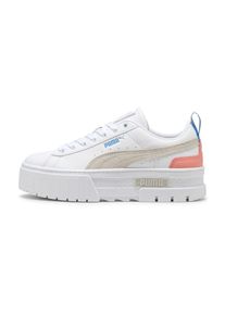 Puma Dames Sneakers laag 'Mayze' beige / royal blue/koningsblauw / pitaja roze / wit 36-36.5
