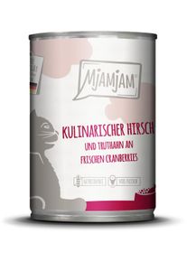 MjAMjAM Katzenfutter mit Hirsch, Truthahn & Cranberries, 6x400g