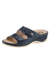 MUBB Dames slippers in marine ,maat 37, Witt, 100% Glad leer