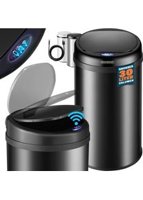Monzana Sensor afvalbak Zwart roestvrij staal 30 liter