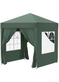 Outsunny 2 x 2 m Pop Up Gazebo, Wedding Party Tent Marquee, Water Resistant Awning Canopy w/ Sidewalls, Windows, Carry Bag, Green | Aosom Ireland