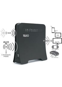 TELECO WLT24EX2 Tragbarer 12-Volt Router mit WLAN Repeater, 2 SIM, 5G, schwarz