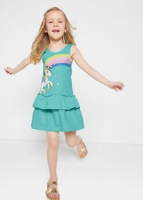 bonprix Vestido de punto de algodón orgánico puro, verde, 104/110
