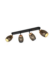 REALITY Bidar Deckenspot Schwarz-Gold, 4-flammig