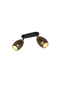 REALITY Bidar Deckenspot Schwarz-Gold, 2-flammig