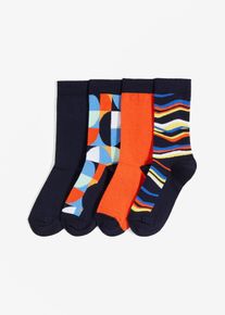 Strumpor med ekologisk bomull (4-pack) - blå - storlek 43-46 - bonprix