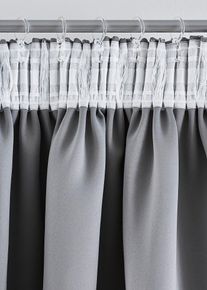 Mörkläggande gardinlängd med glansigt mönster (1-pack) - grå - storlek 145x135 cm - bonprix
