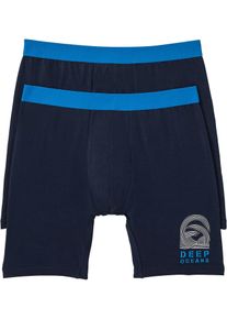Långa boxershorts (2-pack) - blå - storlek 7 (XL) - bonprix