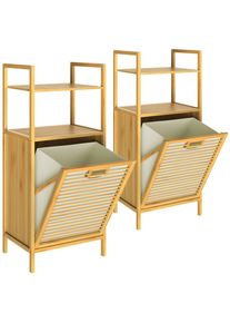 Casaria Rek met Wasmand Set van 2 Bamboe 43l