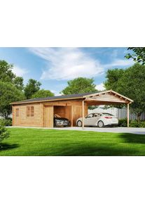 Alpholz Dubbele Garage met Carport model Falun-70 ISO