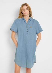 Robe en jean manches courtes - bleu - taille 44 - 100% coton - bonprix