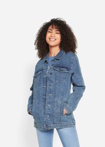 Veste en jean extensible coupe boyfriend - bleu - taille 50 avec coton - bonprix