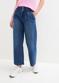Jean large taille haute et élastiquée - bleu - taille 58 avec coton - bonprix