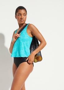 Maillot 1 pièce sculptant maintien modéré - bleu - taille 52 - bonprix