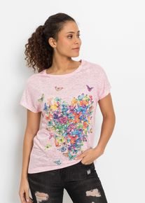 T-shirt à imprimé papillon - rose - taille 38/40 (S) - Viscose - bonprix