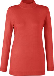Dames Trui met opstaande kraag terracotta Maat 52