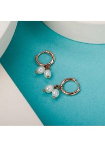 Holzkern Earrings Women Rose gold and Pearl