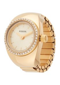 Fossil Dames Analoog horloge goud / zwart / transparant One Size