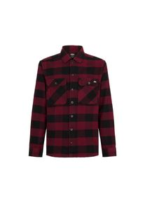 Dickies Heren Overhemd 'SACRAMENTO' grijs / bloedrood S