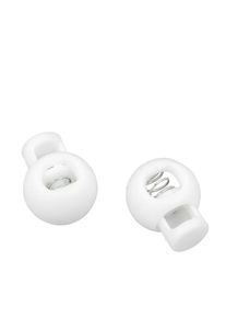 100 Round cord stopper, white, nylon