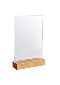 1 Acrylic sign holder with wood base Oak | A5 | Portrait, acrylic (PMMA)