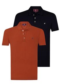 Williot Poloshirt Herren orange, schwarz Größe M Unifarben