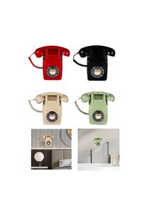 Retro Wall Mount Phone Plastic Telephone with Button Dial and Mechanical Bell, Wall Landline Telephone for Kitchen, Bathroom