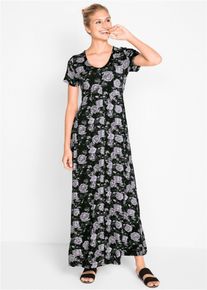 Robe longue manches courtes - noir - taille 50/52 (XL) - Viscose - bonprix