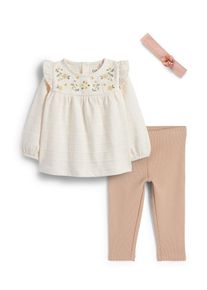 C&Amp;A Fiorellini-completo per neonate-3 pezzi, Bianco, Taille: 104