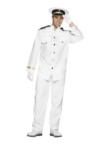 Smiffys Costume da ufficiale di marina bianco