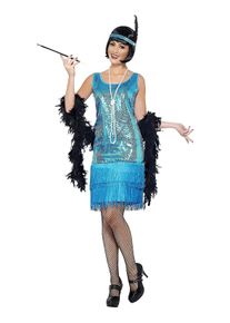 Smiffys Turquoise flapper 20s dress