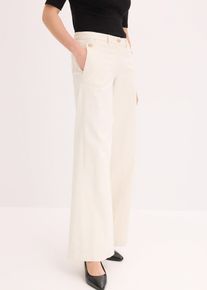 bonprix Femei Pantaloni Wide Leg cu stretch, bej, 44