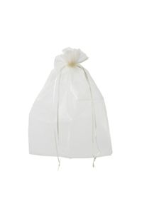 50 Organza bags with satin ribbon-drawstring cream | 150 x 200 mm