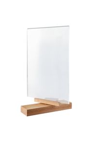 1 Rotating sign holder, with acrylic display and wood base A4, acrylic (PMMA), Oak