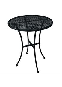 Mesa redonda de aço para terraço na cor preta Bolero, 600mm de diâmetro. GG705.