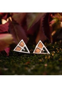 Holzkern Earrings Women Silver and Olive