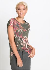 High-low shirt - groen - maat 36/38 (S) - 100% katoen - bonprix