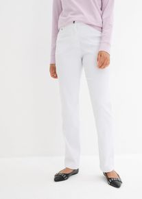 Bengaline stretch broek met comfortband straight - wit - maat 48 - Bengalin,viscose - bonprix