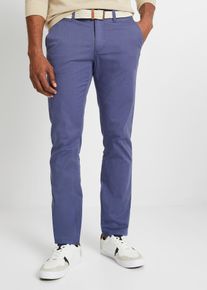Regular fit stretch chino met rem straight - blauw - maat 62 - met katoen - bonprix