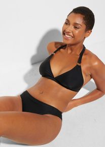 Halter bikini (2-dlg. set) met gerecycled polyamide - zwart - maat 44 - bonprix