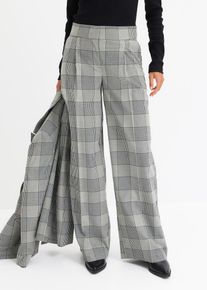 Geruite Marlene Dietrich broek - grijs - maat 46 - bonprix