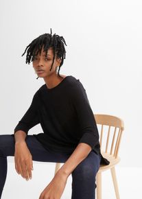 Lange gebreide trui met 3/4 mouwen wijd model - zwart - maat 36/38 (S) - viscose - bonprix