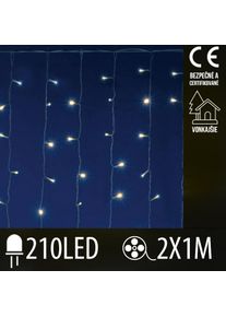 Vianočná led svetelná záclona vonkajšia - 210led - 1x2m teplá biela