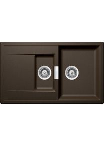 Schock Mono D-150-FB Granitspüle mit Ablauffernbedienung, Cristadur, reversibel, bronze (MOND150FBBRO)