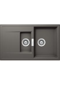 Schock Mono D-150-FB Granitspüle mit Ablauffernbedienung, Cristadur, reversibel, silverstone (MOND150FBSIL)
